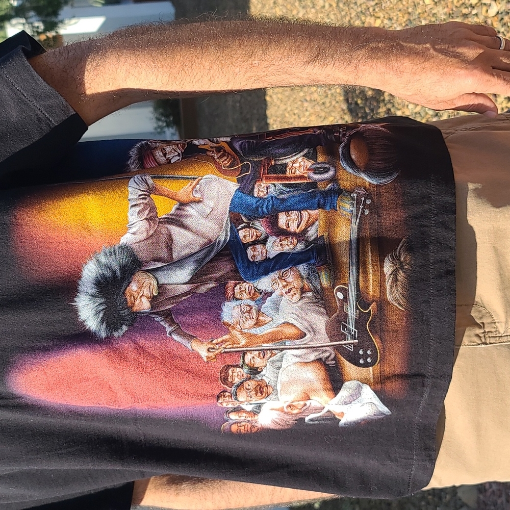 VINTAGE ROLLING STONES Airbrushed Rock Band Graphic Tee Shirt L SUPER RARE - Picture 8 of 16